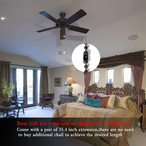 Iceyyyy Set 4Pcs 8Pcs 2Pcs 35.4 inches Bronze Ceiling Fan Pull Chain Including Beaded Ball Fan Pull Chain Pendant