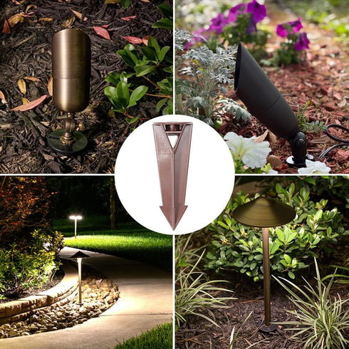Heavy Duty Plastic Ground Replacement Landscape Light Stake for Low Voltage Outdoor Lighting, Direct Burial Garden