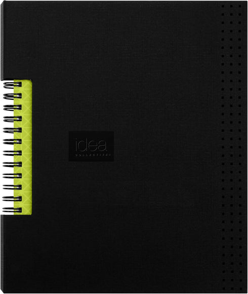 Oxford Idea Collective Business Notebook - 8 1/4 x 5 7/8, Double Wire, Case Bound, Black, 80 sheets (56897)