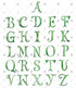 Designing Moments Monogrammed 25-17 Custom Mardi Crest Monogram Folded Note Cards, Watercolor Mardi Gras Green