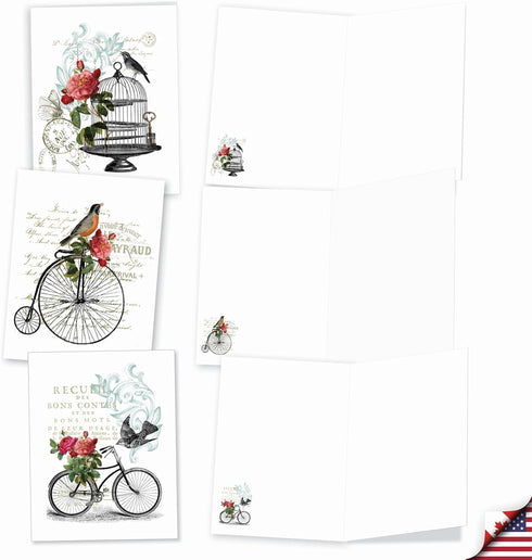 The Best Card Company - 20 Blank Notes with Envelopes, All Occasion Animal Assortment (10 Designs, 2 Each)