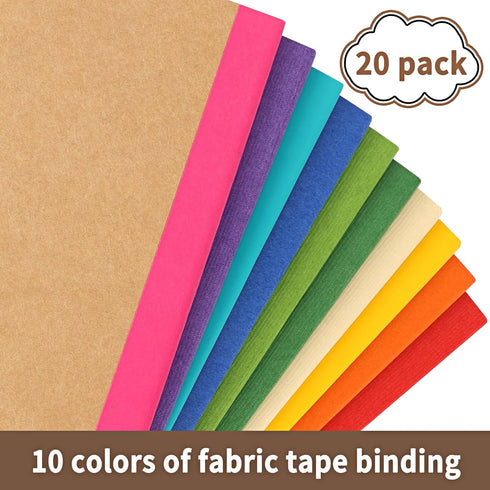 EOOUT 20 Pack A5 Kraft Notebooks, Lined Journal Bulk with Rainbow Spine, 60 Pages Soft Cover for School Office