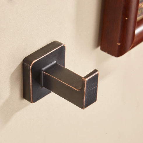 FORBATH Bronze Towel Hooks Bathrooms Coat Hooks Wall Mounted Oil Rubbed Square Wall Hooks Robe Hooks 2 Pieces Stainless Steel Bathroom Accessories by FORBATH