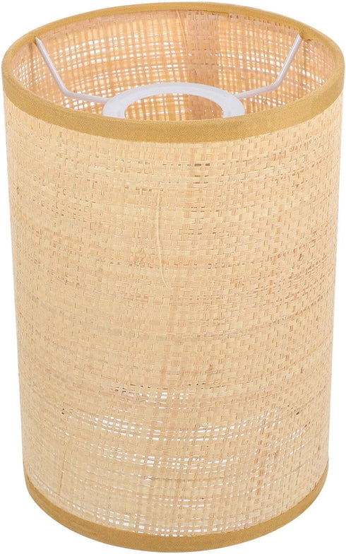 Generic Rattan Lamp Shade:Small Rattan Woven Cylinder Lamp Shade Boho Lamp Shades 8.1