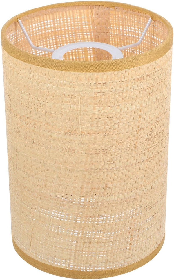 Generic Rattan Lamp Shade:Small Rattan Woven Cylinder Lamp Shade Boho Lamp Shades 8.1