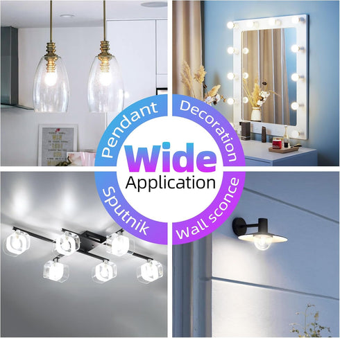 G16.5 Bulb Dimmable, 6W, 60 4000K E26 Bulb, Bulbs 90+CRI 600LM, 6 Pack GvvooHome LED watt Equivalent, Neutral White