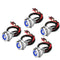 Linkstyle 19mm Latching Push Button Switch, 12V Metal Self Locking SPST ON-Off Switch with Wiring Harness, 5Pcs
