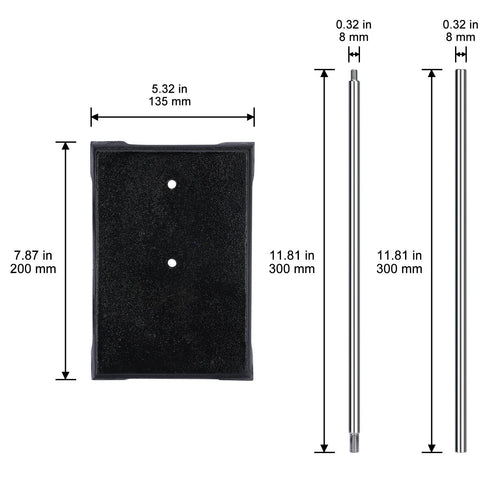 Lab Support Stand, Cast Iron Support Ring Stand with 22.44 inch Rod and 8 x 5 inch Base