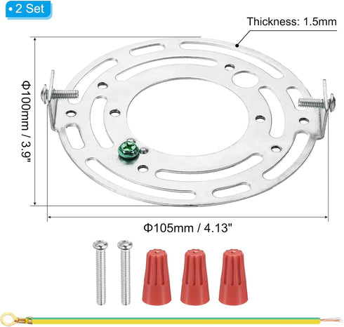 105mm (4.13") 2 Set PATIKIL Universal Light Fixture Mounting Bracket Kit, Silver Tone Ceiling Mount Bracket for Wall