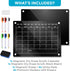 Black Magnetic Acrylic Calendar for Fridge, 2pcs 16"x12", Includes Protective Pads, 6 Magnetic Markers, Magnetic Eraser