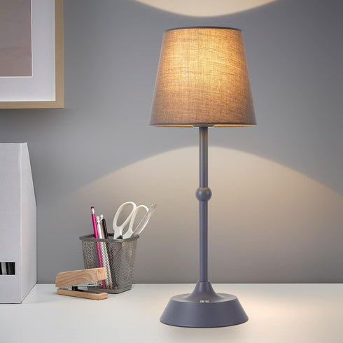 Dimmable 6000mA LED Cordless Grey Table Lamp Portable Desk Lamp Battery Powered Touch Control Table Lamp Dining