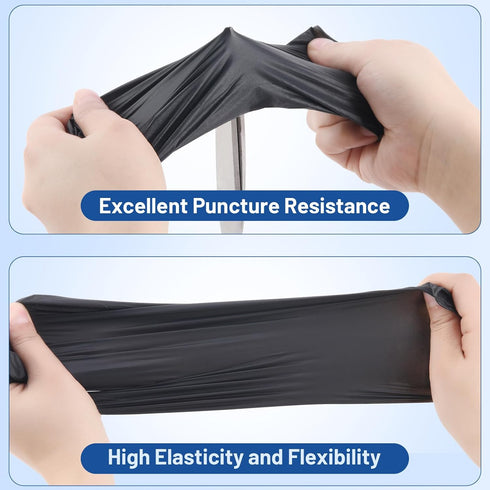 JMU Nitrile Gloves Medium, 200 Count Black Nitrile Exam Gloves, Latex Free & Powder Free