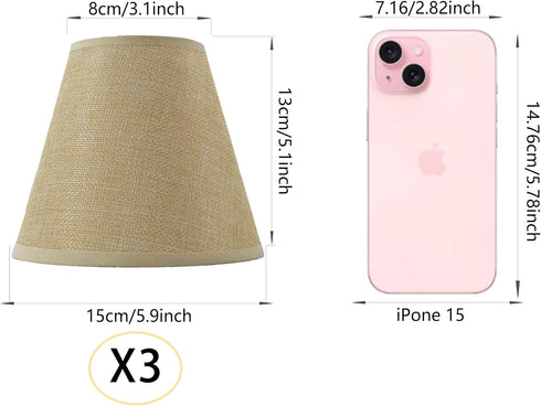 TAaMTYH Set 3Fabric Bulbs, Lampshade3" 6" 5" Small Lamp Shade Chandelier Shades of Lampshade for Wall LampChandelier