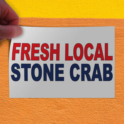 Fastasticdeals 36x24Inches Decal Stickers Multiple Sizes Fresh Local Stone Crab Red Blue Bar Restaurant Industrial