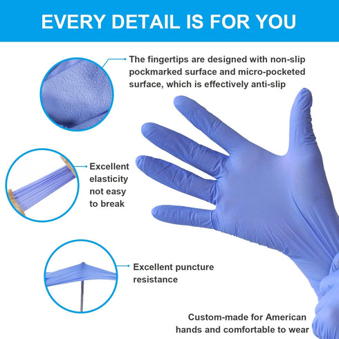 FINITEX Nitrile Disposable Gloves, Medical Exam Gloves - 100/1000 PCS Latex-free Examination Purple Chemo Gloves