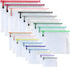 Oaimyy 18-Pcs Plastic Mesh Zipper Pouch Document Folders, Multicolor Zipper File Bags for Office Supplies and Travel