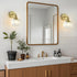 1 Pack Vintage Wall Sconces with Clear Pumpkin Glass Lampshade, Indoor Bathroom Wall Sconce, Modern Gold Industrial