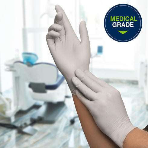 3.8 9.5 Inches, 45270 100) HALYARD STERLING Nitrile Exam Gloves, Non-Sterile, Powder-Free, mil, Gray, Medium, (Box
