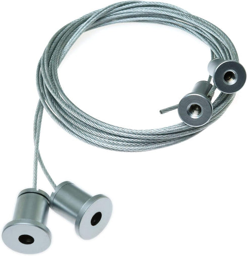 Longdex 2PCS 2m/6.56ft Light Suspension Cable Adjustable Pearl Chrome Stainless Steel Suspension Wire Cables Hanging