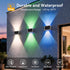 8 35% IP66 (1 Pack) TECKNET Solar Outdoor Up Down Lights, Modes RGB Color Changing Wall Sconces with High Conversion