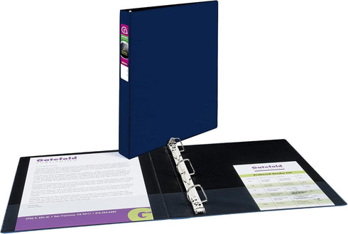 Avery Durable 3 Ring Binder, 1 Inch Slant Rings, 3 Blue Binders (27251)