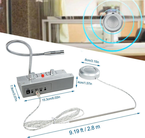 Window Intercom Dual Way Intercommunication Microphone Speaker System for Bank Counter, 3.5mm Jack