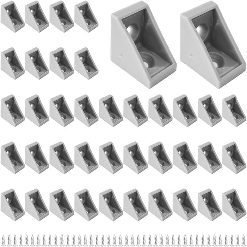 bociloy 40PCS 20x20x15mm Plastic Corner Braces, 90 Degree Small L-Shaped Brackets, 2 Holes