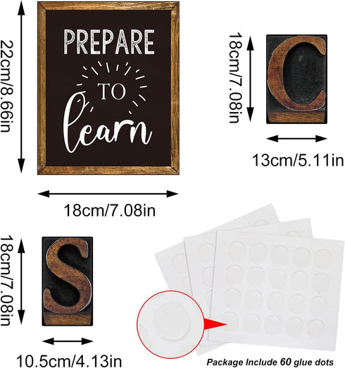 Clabby 20 Pcs Classroom Bulletin Board Posters Class Rules Motivational Quote Wall Poster Set Rustic Decoration