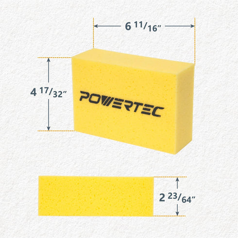 4PK (72106) POWERTEC Large Square Grout Sponge Professional Tile Grout Removal Cleaning Sponge Heavy-Duty Absorbent