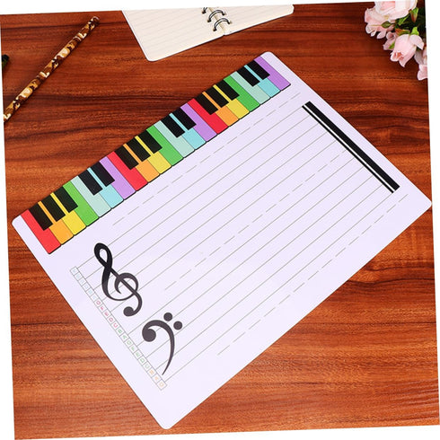 Exercise Board Reusable Stave Whiteboard Writable Staff Whiteboard Erasable Teaching Whiteboard Reusable Staff Board Piano Stave Cards Notation Tool Erasable Note Whiteboard by FUNOMOCYA