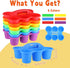 6 Pack 1293.5 Inches 6 Classroom Caddy Organizer with Handle Colorful Plastic Table Caddy Drink Cup Caddies Holder
