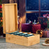 MaxGear Bamboo Index Card Holder, 3 x 5 Inch Organizer with 4 Dividers, Holds 600 Cards
