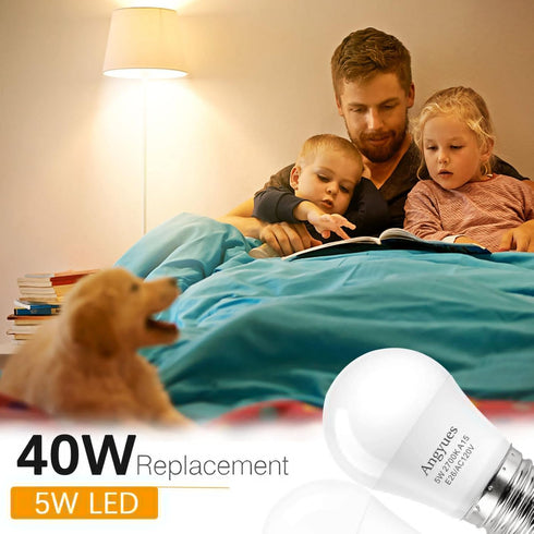 LED Bulb 120V 40W Equivalent Light Bulb, A15 LED Bulb Warm White 2700K Energy Saving Bulb, E26 Medium Screw Base Suitable for Domestic Bulbs 4 Pack by Angyues