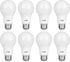 LUNO A19 Non-Dimmable LED Bulb, 9.0W (60W Equivalent), 800 Lumens, 4000K Neutral White, 8-Pack