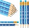 Whaline 50Pcs Winter Pencils with Erasers, 2 Styles Dark Blue and Light Blue Short Writing Pencils for School