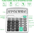 Calculator, Splaks 2 Pack Standard Functional Desktop Calculators Solar and AA Battery Dual Power Electronic Office Calculators with 12-Digit Large Display (1 Basic Black&1 Updated Silver)
