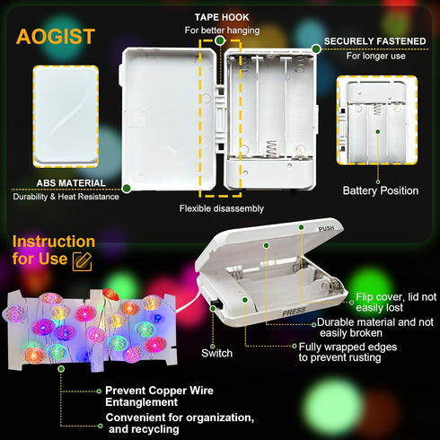 50LED 16ft 3D Decor,2 Pack Aogist Easter Egg Fairy Lights - Super Bright Egg String Light Battery Operated Decor