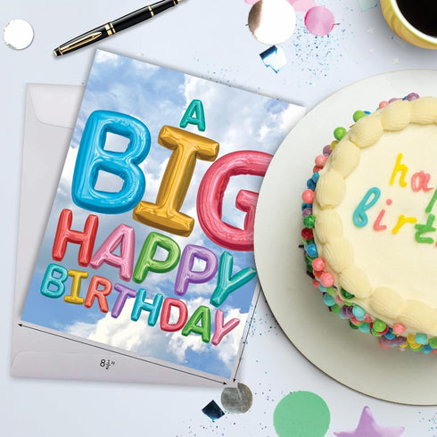 NobleWorks - 1 Jumbo Happy Birthday Greeting Card - 8.5 x 11 Inch - Group Celebration, Appreciation Stationery