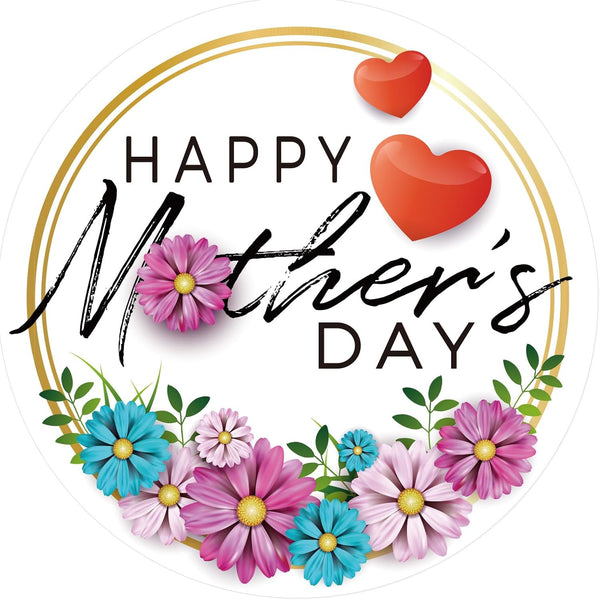 FaCraft 36PCS Happy Mothers Day Labels Stickers, 1.5" Floral Gift Tags for Envelope Seals and Party Favors