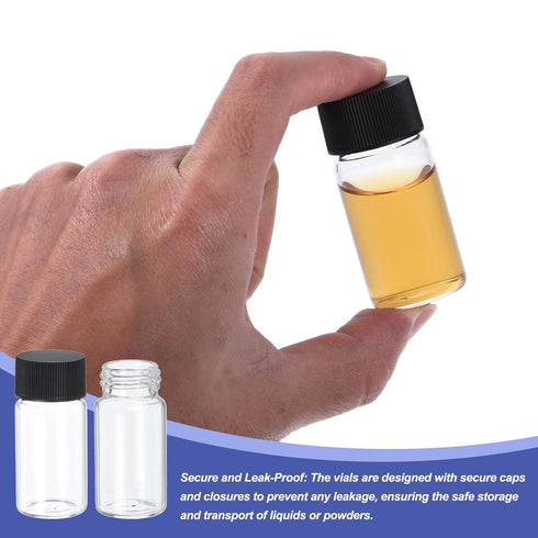 PATIKIL 20ml Clear Glass Vials, 12 Pack Leak-Proof Sample Vials with Screw Cap for Lab Liquid Samples