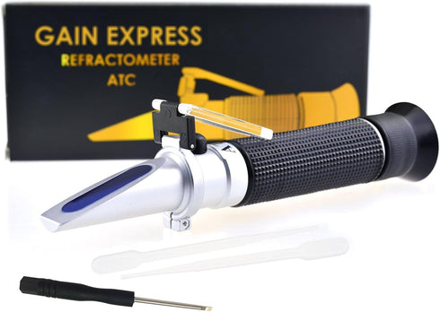 Dual Scale Salinity Refractometer ATC 0-100ppt (0-10%) & 1.000-1.070 Specific Gravity, Portable Meter Tester