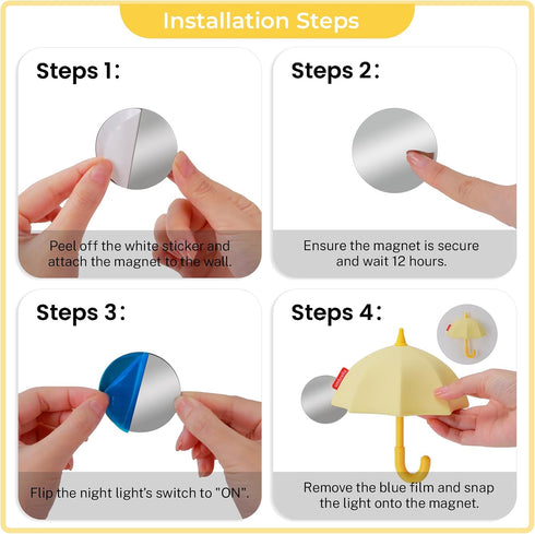 3 Dimmable Umbrella Night Light for Kids, Levels Silicone Tap Lamp for Baby Nursery, Rechargeable Squishy Bedside Night