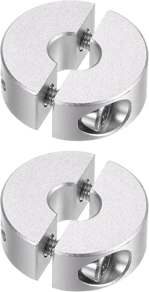 2pcs Double Split Shaft Collar Set, 6mm Shaft Clamp-On Collars, 20mm OD, 8mm Width