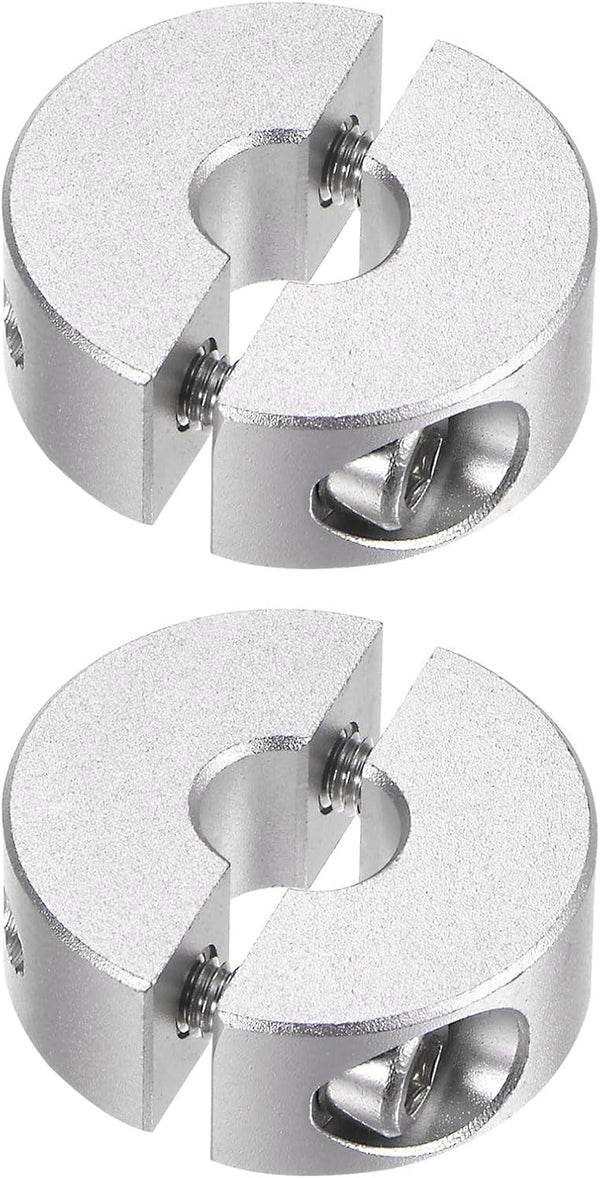 2pcs Double Split Shaft Collar Set, 6mm Shaft Clamp-On Collars, 20mm OD, 8mm Width