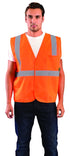 OccuNomix ECO-IS-O4X High Visibility Solid Safety Vest, Class 2, 100% ANSI Polyester Tricot, 4X-Large, Orange.