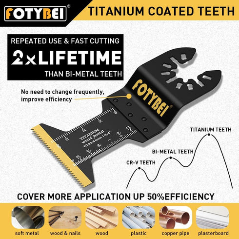 Titanium Oscillating Multi Tool Blades, Fit Dewalt, Bosch, Milwaukee, for Wood, Metal, Plastic Cutting