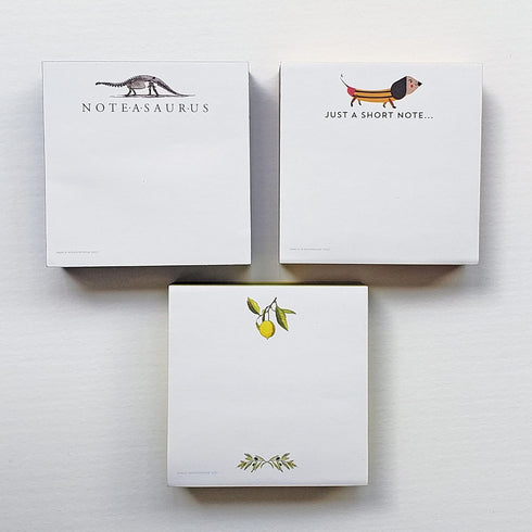 Lemon & Olive Branch Sticky Note Cube, 3 3/8" x 3 3/8" x 1" (86mm x 86mm x 25mm)