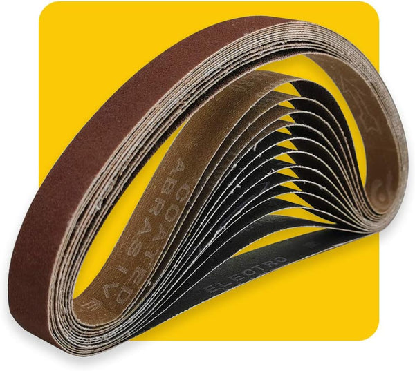 1x30 Sanding Belt Pack, 1-Inch x 30-Inch, 12 Pcs (4 Each of 80 120 150 Grits) Aluminum Oxide
