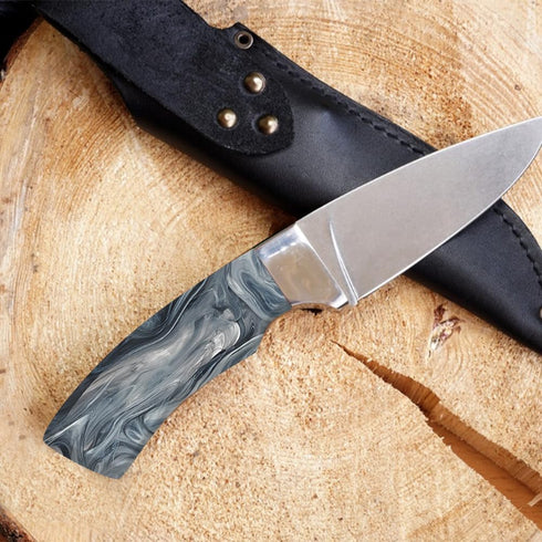 2pcs Black Marble Pattern Acrylic Knife Handle Scales, 6.3 2 0.27inch Knife Grips Sheets for DIY Crafts