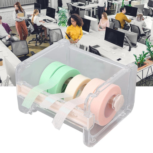 Tape Dispenser Cutter, Transparent Multi Masking Tape Dispenser for Home Office School